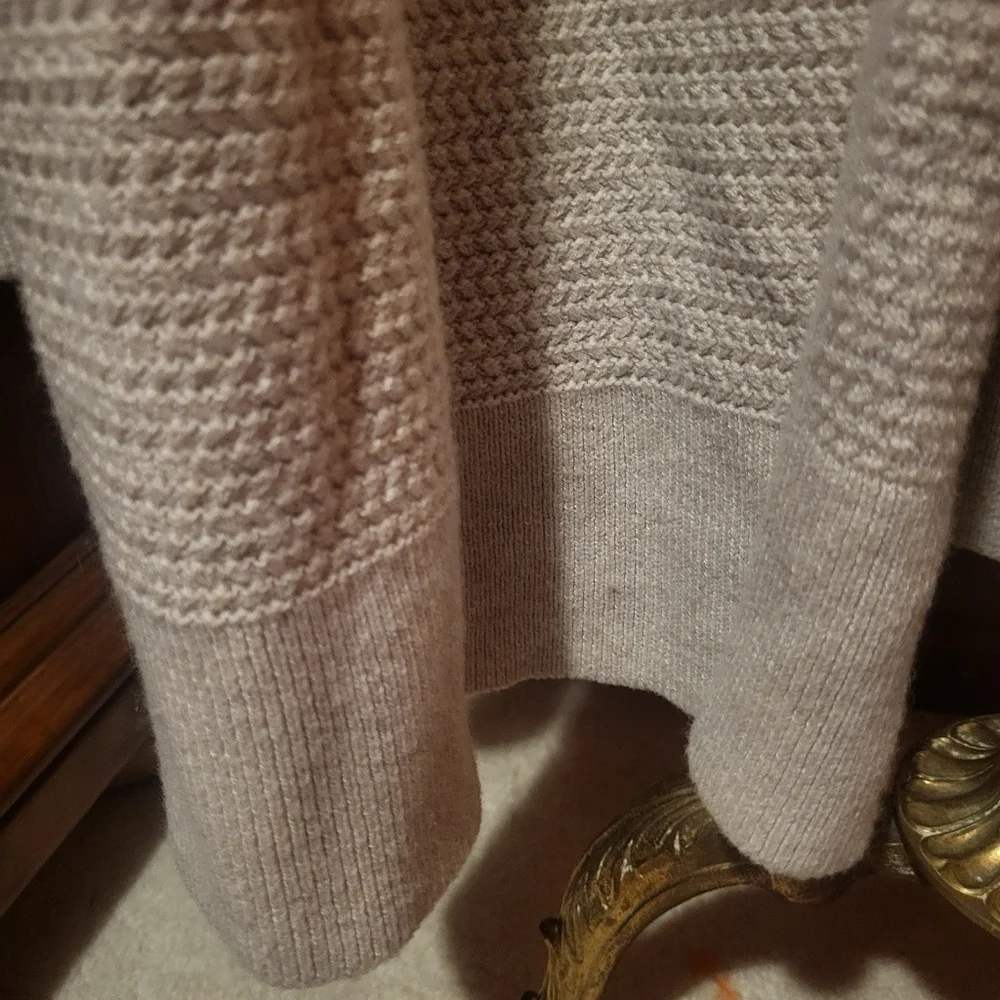 Gap Wool Blend Open Front Long Cream Knit Cardigan Lagenlook Size XL